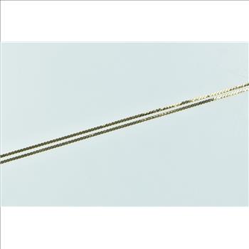 14K 0.7mm Square Link Vintage Box Chain Yellow Gold Necklace 18