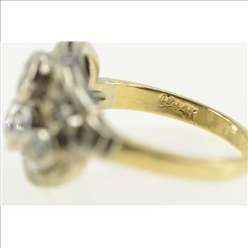 14K 0.80 Ctw Art Deco OEC Diamond Engagement Yellow Gold Ring, Size 5