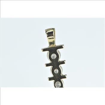 14K 0.80 Ctw Diamond Tiered Drop Statement Yellow Gold Pendant