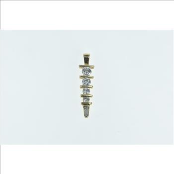 14K 0.80 Ctw Diamond Tiered Drop Statement Yellow Gold Pendant
