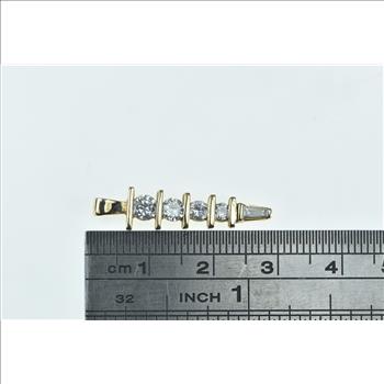14K 0.80 Ctw Diamond Tiered Drop Statement Yellow Gold Pendant