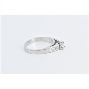 14K 0.80 Ctw Princess Diamond Engagement White Gold Ring, Size 10