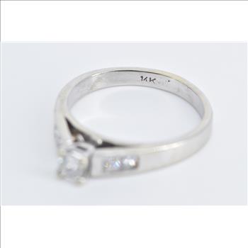 14K 0.80 Ctw Princess Diamond Engagement White Gold Ring, Size 10