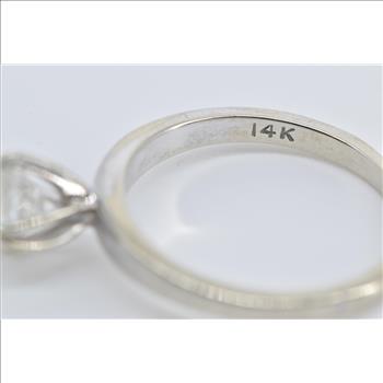 14K 0.82 Ct Diamond Solitaire Classic Engagement White Gold Ring, Size 6.5