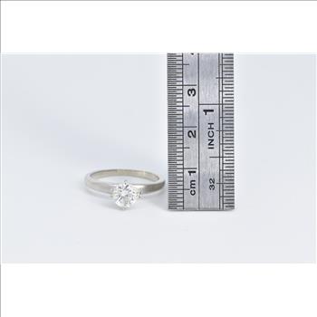 14K 0.82 Ct Diamond Solitaire Classic Engagement White Gold Ring, Size 6.5