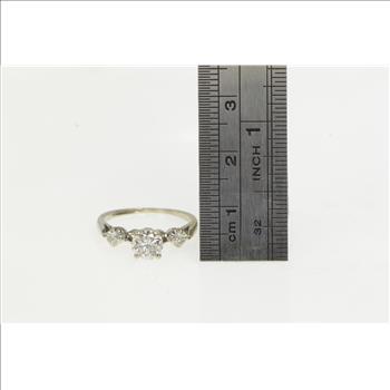 14K 0.84 Ctw 1950's Classic Diamond Engagement White Gold Ring, Size 5.5