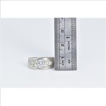 14K 0.85 Ctw Pave Diamond Encrusted Band White Gold Ring, Size 5