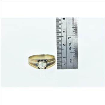 14K 0.85 Rose Cut Diamond Victorian Engagement Yellow Gold Ring, Size 10