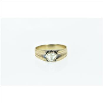 14K 0.85 Rose Cut Diamond Victorian Engagement Yellow Gold Ring, Size 10