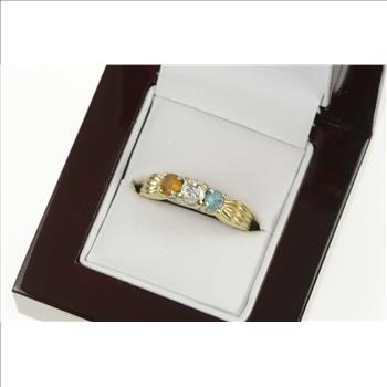 14K 0.86 Ctw Diamond Topaz Citrine Engagement Yellow Gold Ring, Size 8.75