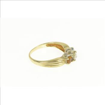 14K 0.86 Ctw Diamond Topaz Citrine Engagement Yellow Gold Ring, Size 8.75