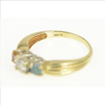 14K 0.86 Ctw Diamond Topaz Citrine Engagement Yellow Gold Ring, Size 8.75