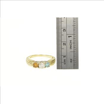14K 0.86 Ctw Diamond Topaz Citrine Engagement Yellow Gold Ring, Size 8.75