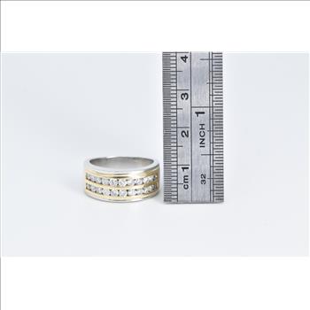 14K 0.88 Ctw Diamond Channel Wedding Band White Gold Ring, Size 6.5