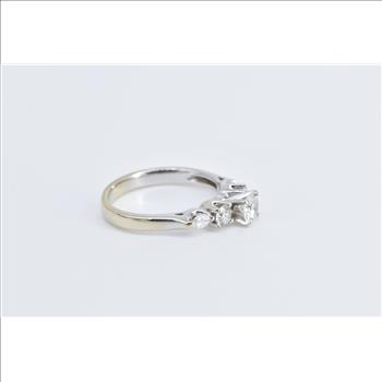 14K 0.89 Ctw Natural Vintage Diamond Engagement White Gold Ring, Size 7