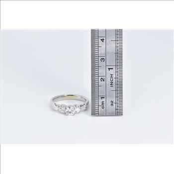 14K 0.89 Ctw Natural Vintage Diamond Engagement White Gold Ring, Size 7