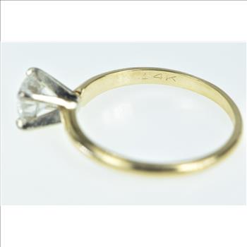 14K 0.90 Ct Diamond Solitaire Classic Engagement Yellow Gold Ring, Size 9