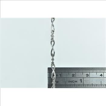 14K 0.90 Ctw Diamond Infinity Link Chain Tennis White Gold Bracelet 7
