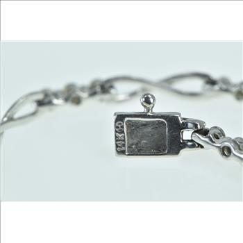 14K 0.90 Ctw Diamond Infinity Link Chain Tennis White Gold Bracelet 7