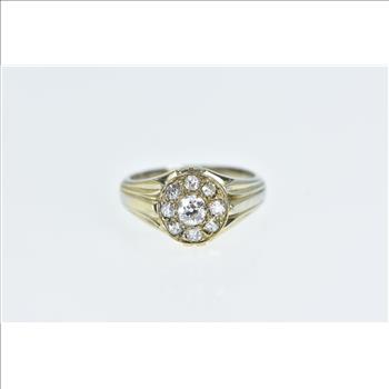 14K 0.90 Ctw Victorian Diamond Men's Antique Yellow Gold Ring, Size 9.5