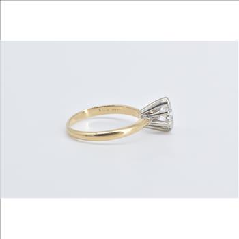 14K 0.91 Ct Marquise Diamond Solitaire Engagement Yellow Gold Ring, Size 7.25