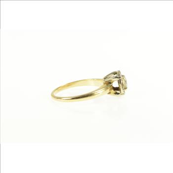 14K 0.92 Ctw 1940's Diamond Cluster Engagement Yellow Gold Ring, Size 7.25
