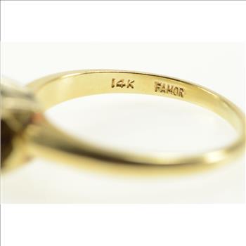 14K 0.92 Ctw 1940's Diamond Cluster Engagement Yellow Gold Ring, Size 7.25