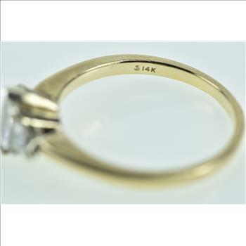 14K 0.92 Ctw Diamond Marquise Engagement Yellow Gold Ring, Size 8.5