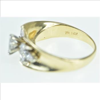 14K 0.93 Ctw Marquise Diamond Engagement Yellow Gold Ring, Size 6.75