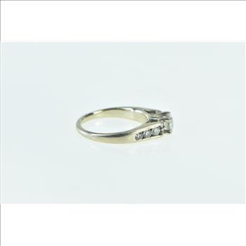 14K 0.95 Ctw Classic Three Diamond Engagement White Gold Ring, Size 6.5