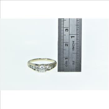 14K 0.95 Ctw Classic Three Diamond Engagement White Gold Ring, Size 6.5