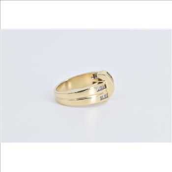 14K 0.96 Ctw Baguette Natural Diamond Freeform Yellow Gold Ring, Size 6.5
