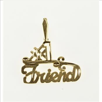 14K #1 Number One Friend Friendship Yellow Gold Charm/Pendant