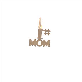 14K #1 Number One Mom Mother's Day Yellow Gold Charm/Pendant