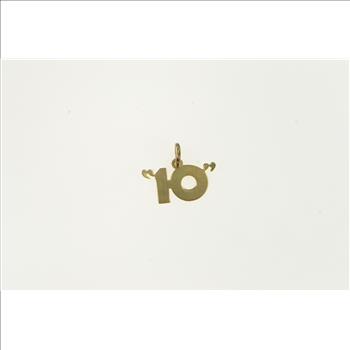 14K 10 Number Ten Good Luck Perfect Score Yellow Gold Charm/Pendant