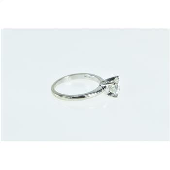 14K 1.00 Ct Diamond Classic Solitaire Engagement White Gold Ring, Size 5.5