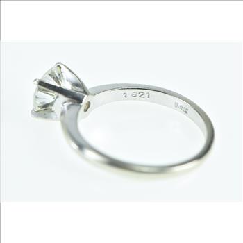 14K 1.00 Ct Diamond Classic Solitaire Engagement White Gold Ring, Size 5.5