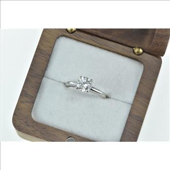 14K 1.00 Ct Diamond Classic Solitaire Engagement White Gold Ring, Size 5.5