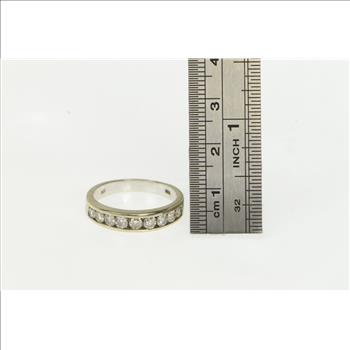 14K 1.00 Ctw Diamond Classic Wedding Band White Gold Ring, Size 9