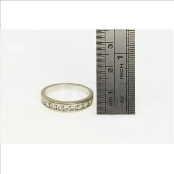 14K 1.00 Ctw Diamond Classic Wedding Band White Gold Ring, Size 9