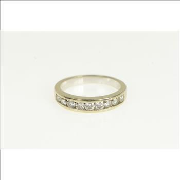 14K 1.00 Ctw Diamond Classic Wedding Band White Gold Ring, Size 9