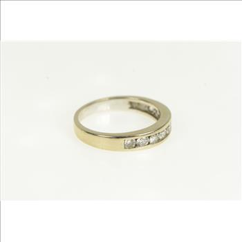 14K 1.00 Ctw Diamond Classic Wedding Band White Gold Ring, Size 9