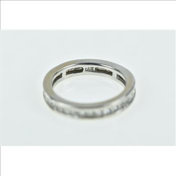 14K 1.00 Ctw Diamond Eternity Wedding Band White Gold Ring, Size 6