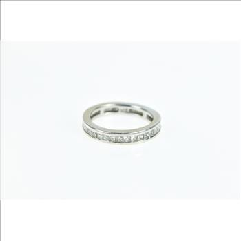 14K 1.00 Ctw Diamond Eternity Wedding Band White Gold Ring, Size 6