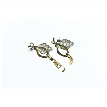 14K 1.00 Ctw Diamond Grape Cluster Yellow Gold Earrings
