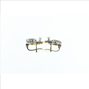 14K 1.00 Ctw Diamond Grape Cluster Yellow Gold Earrings