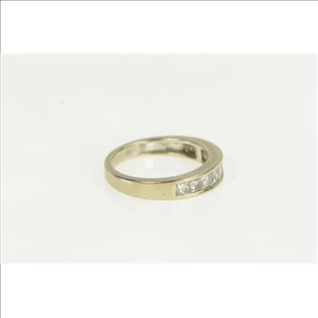 14K 1.00 Ctw Diamond Princess Wedding Band White Gold Ring, Size 7