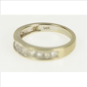 14K 1.00 Ctw Diamond Princess Wedding Band White Gold Ring, Size 7