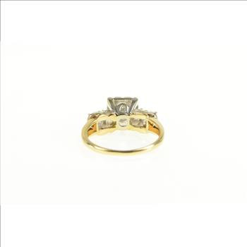 14K 1.00 Ctw Diamond Three Stone Engagement Yellow Gold Ring, Size 6.75