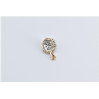 14K 1.00 Ctw Natural Diamond Honeycomb Cluster Yellow Gold Pendant